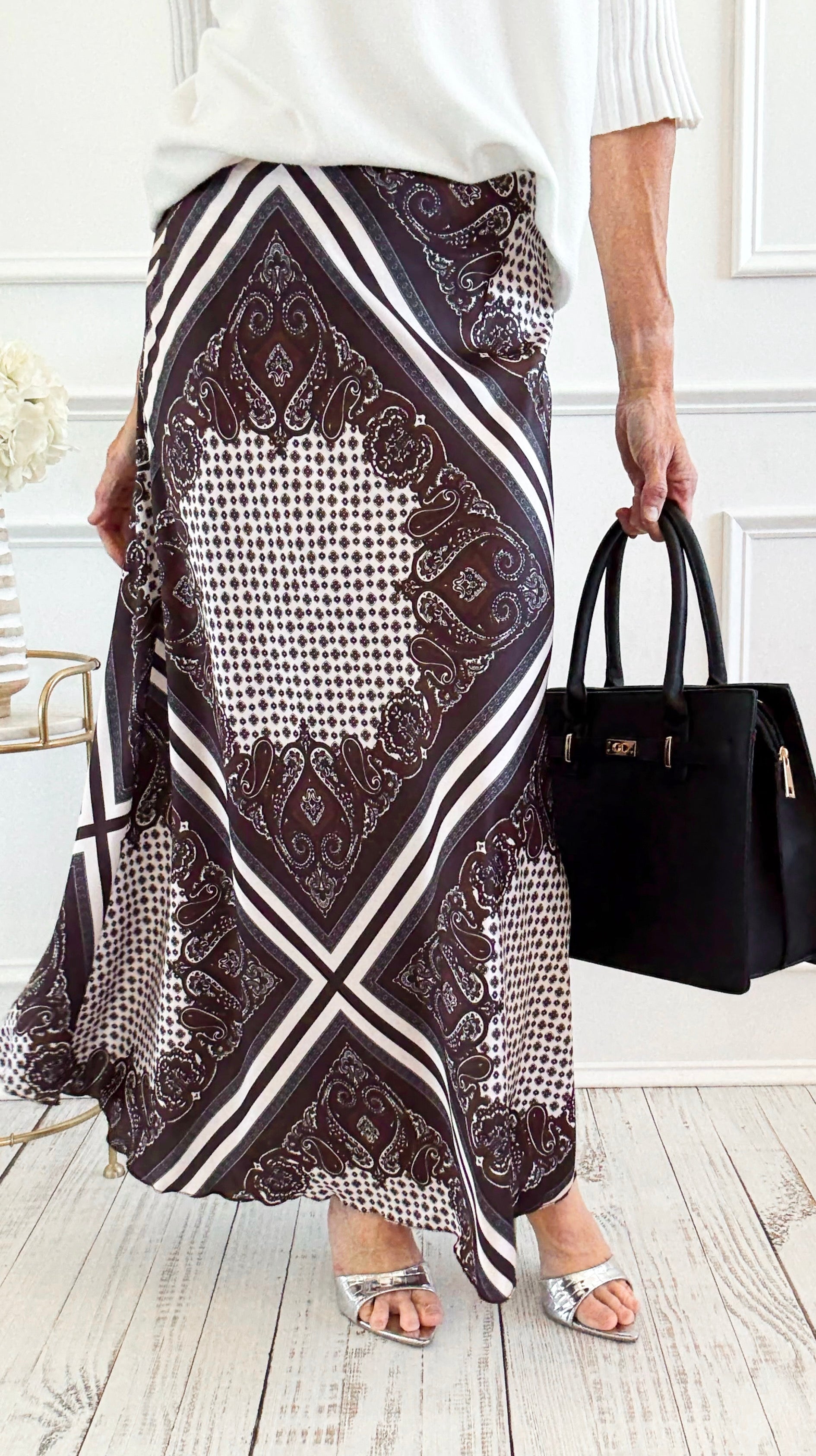 Bandana Luxe Italian Skirt-170 Bottoms-SEE YOU IN ROME-Coastal Bloom Boutique, find the trendiest versions of the popular styles and looks Located in Indialantic, FL