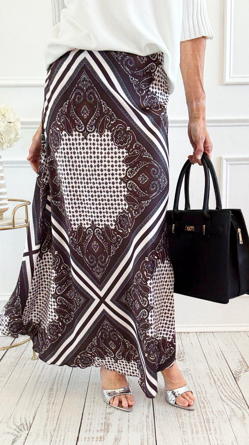 Bandana Luxe Italian Skirt-170 Bottoms-SEE YOU IN ROME-Coastal Bloom Boutique, find the trendiest versions of the popular styles and looks Located in Indialantic, FL