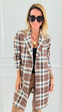 Aspen Drive Plaid Suede Blazer-160 Jackets-Must Have-Coastal Bloom Boutique, find the trendiest versions of the popular styles and looks Located in Indialantic, FL