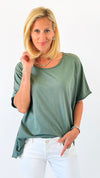 Everyday Italian Relaxed Top-Olive-110 short Sleeve Top-Italianissimo-Coastal Bloom Boutique, find the trendiest versions of the popular styles and looks Located in Indialantic, FL
