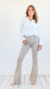 Effortless Edge Flared Denim-190 Denim-Jelly Jeans-Coastal Bloom Boutique, find the trendiest versions of the popular styles and looks Located in Indialantic, FL