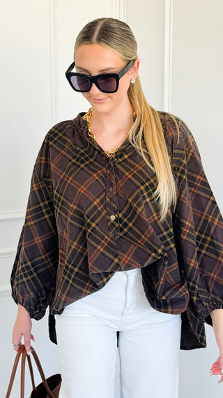Autumn Plaid Italian Top