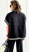 Midnight Stroll Sherpa Vest-160 Jackets-ROUSSEAU-Coastal Bloom Boutique, find the trendiest versions of the popular styles and looks Located in Indialantic, FL