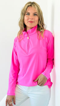 Effortlessly Active Zip-Up Top - Pink-130 Long Sleeve Tops-ARYEH-Coastal Bloom Boutique, find the trendiest versions of the popular styles and looks Located in Indialantic, FL