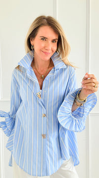 Whimsy Lane Ruffle Bell Sleeve Italian Blouse-170 Bottoms-TATTOO Z-Coastal Bloom Boutique, find the trendiest versions of the popular styles and looks Located in Indialantic, FL
