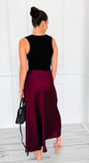 Isabella Italian Skirt- Wine-170 Bottoms-SEE YOU IN ROME-Coastal Bloom Boutique, find the trendiest versions of the popular styles and looks Located in Indialantic, FL