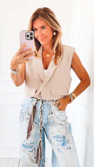 Tailored Cropped Vest
