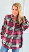 Pretty In Plaid Italian Top-110 Long Sleeve Tops-TATTOO Z-Coastal Bloom Boutique, find the trendiest versions of the popular styles and looks Located in Indialantic, FL