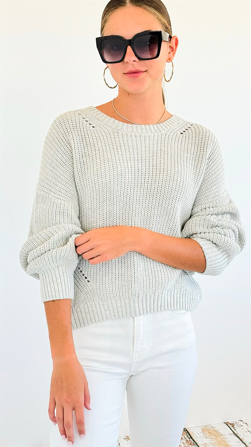 Long Sleeve Knit Sweater-140 Sweaters-Rousseau-Coastal Bloom Boutique, find the trendiest versions of the popular styles and looks Located in Indialantic, FL