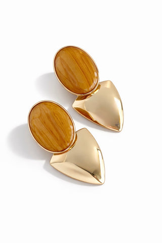 A Bold Color Pop Earrings - Mustard