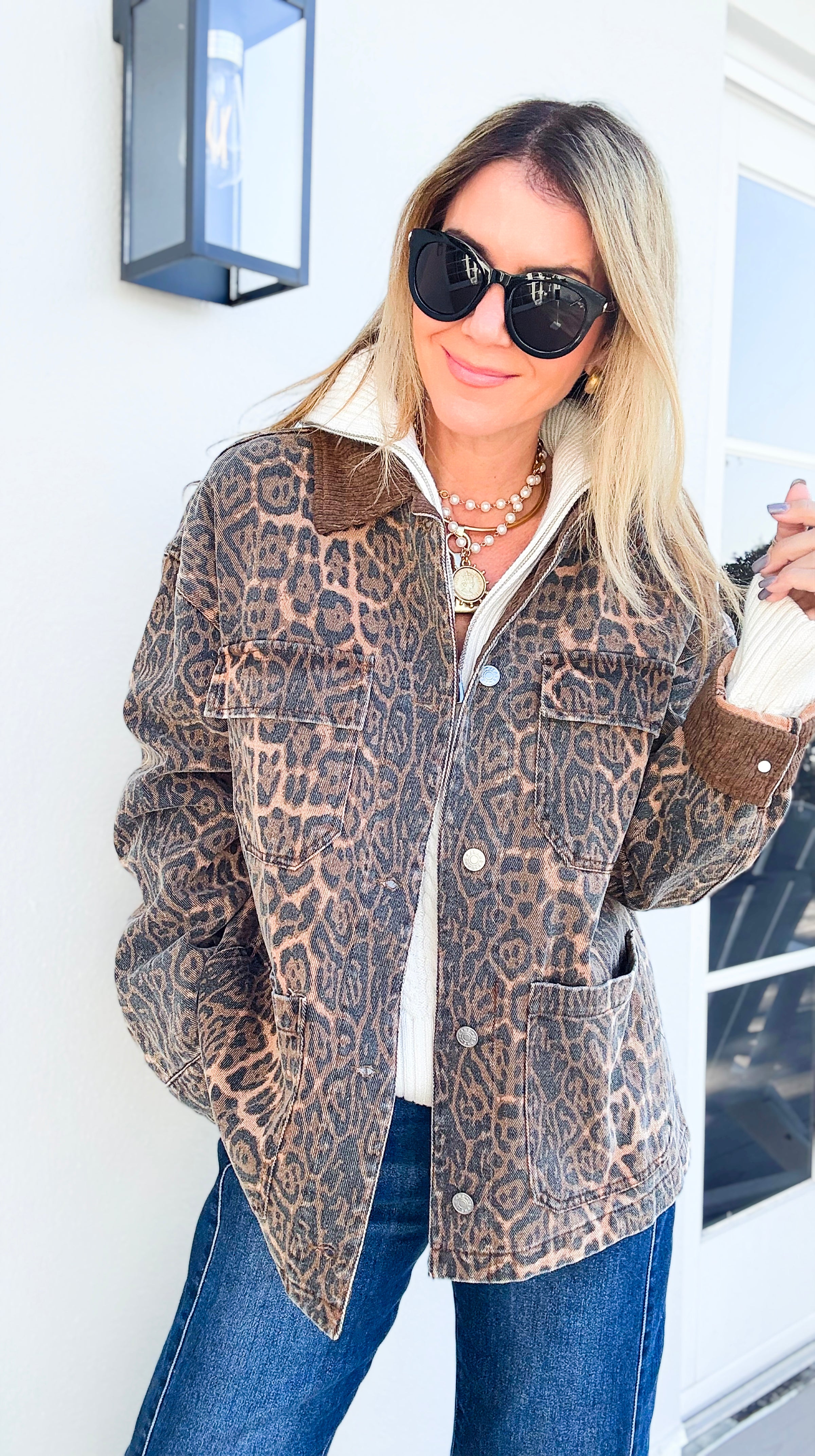 Wild Instinct Corduroy Collar Utility Jacket-160 Jackets-she + sky-Coastal Bloom Boutique, find the trendiest versions of the popular styles and looks Located in Indialantic, FL