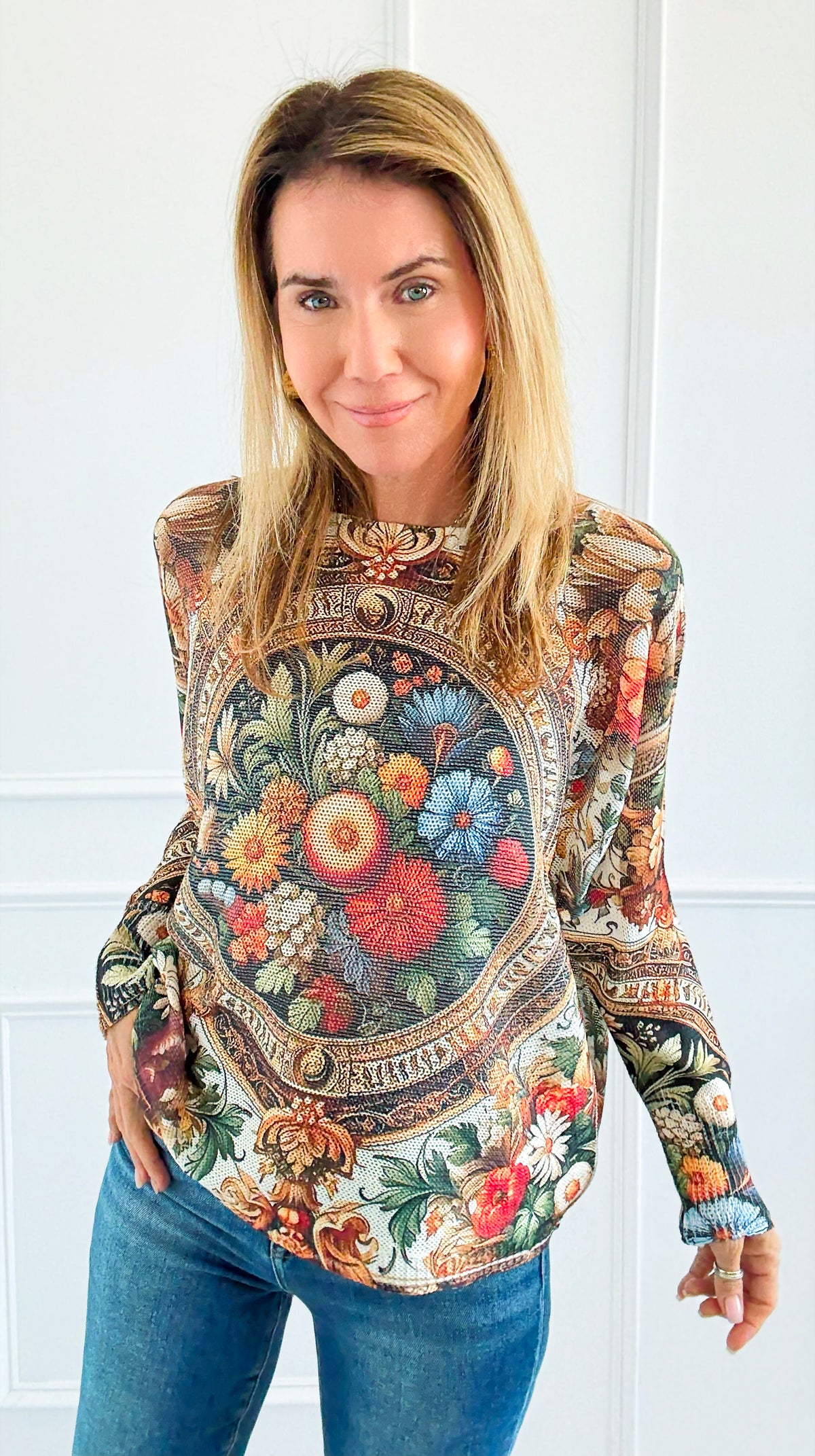 Palace Garden Italian St Tropez Sweater-140 Sweaters-Italianissimo/SORPRESA-Coastal Bloom Boutique, find the trendiest versions of the popular styles and looks Located in Indialantic, FL