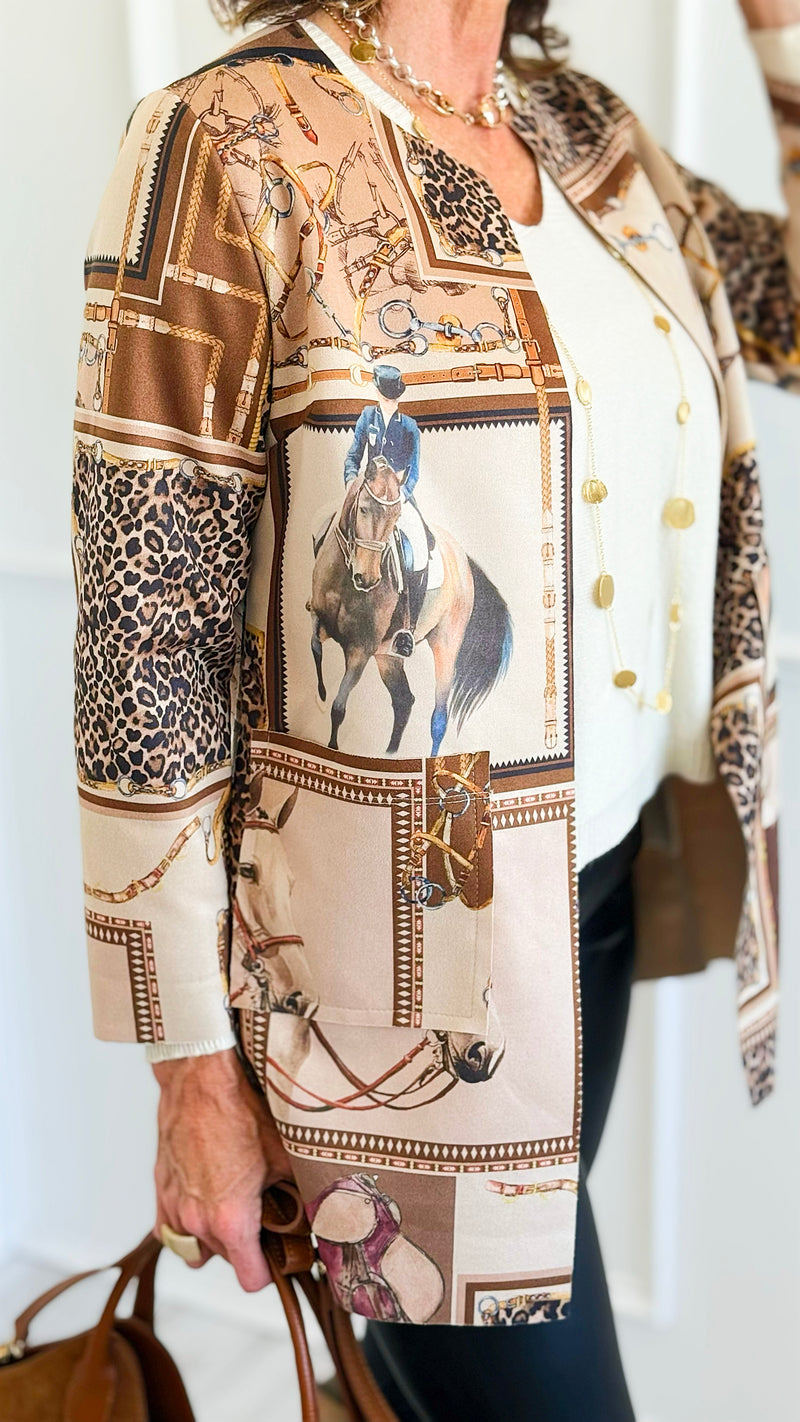 Equestrian Safari Italian Jacket-160 Jackets-VANESSA-Coastal Bloom Boutique, find the trendiest versions of the popular styles and looks Located in Indialantic, FL