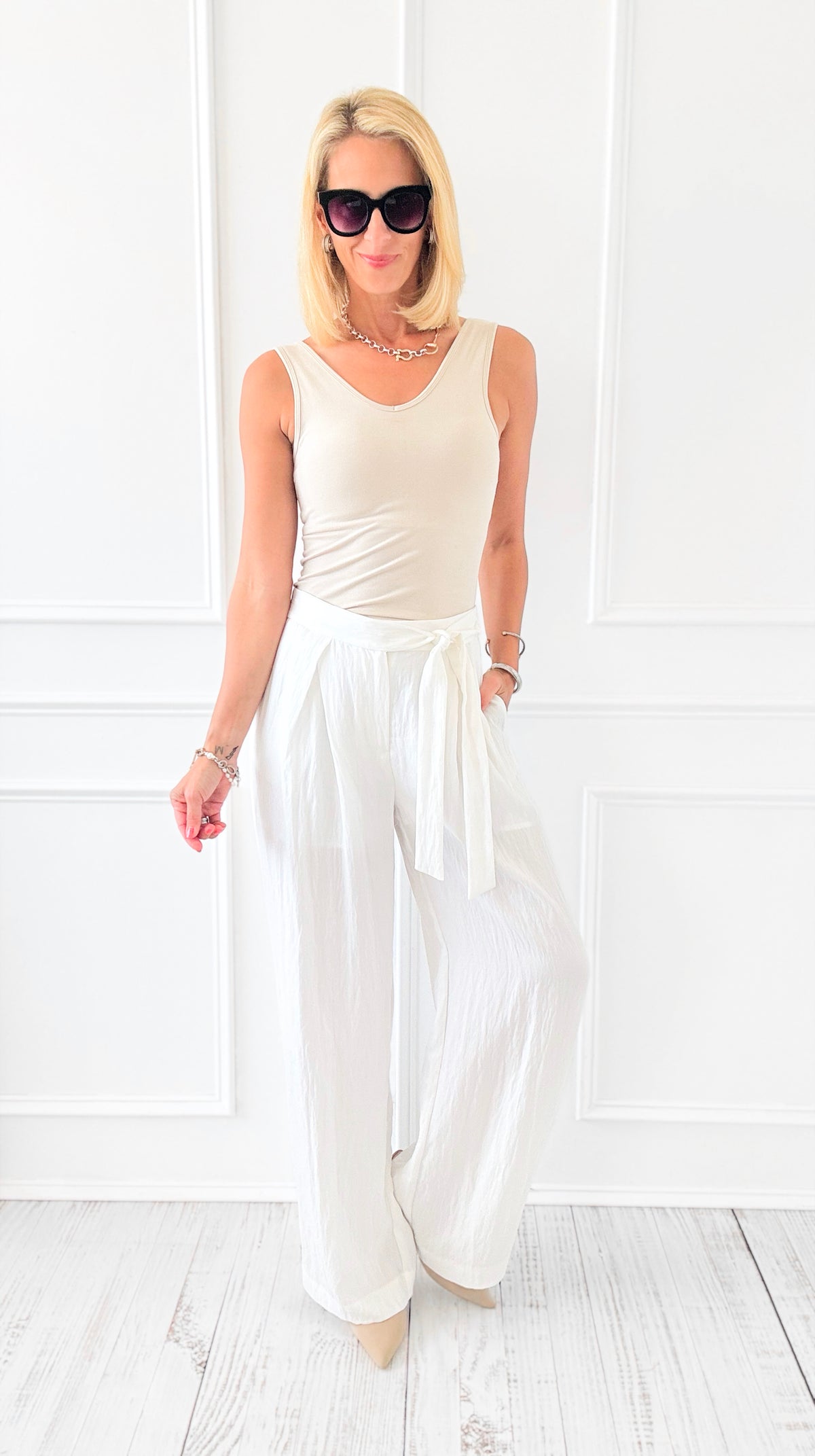 Wanderlight Wide-Leg Pants- Off White-100 Pants-Camellia-Coastal Bloom Boutique, find the trendiest versions of the popular styles and looks Located in Indialantic, FL