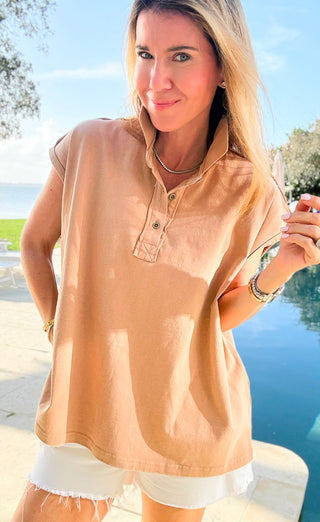 Sunlit Ease Top -  Light Camel