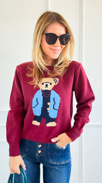 Beary Gentleman Sweater-140 Sweaters-Weilco-Coastal Bloom Boutique, find the trendiest versions of the popular styles and looks Located in Indialantic, FL