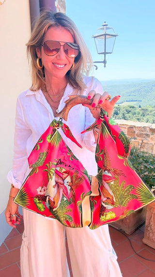 Birds of Paradise Italian Bag - Parrot Rose