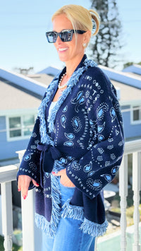 Midnight Canyon Fringe Cardigan