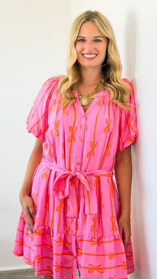 Rosette Ribbon Day Dress