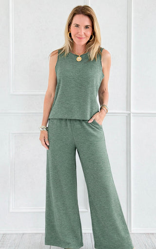 Cozy Knit Two-Piece Set - Ash Jade