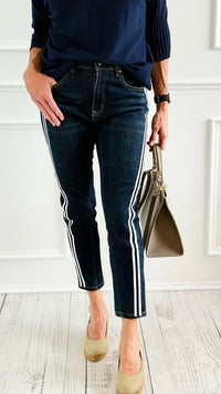 Edge Line Denim Pants-100 Pants-DIPINTO DI BLU-Coastal Bloom Boutique, find the trendiest versions of the popular styles and looks Located in Indialantic, FL