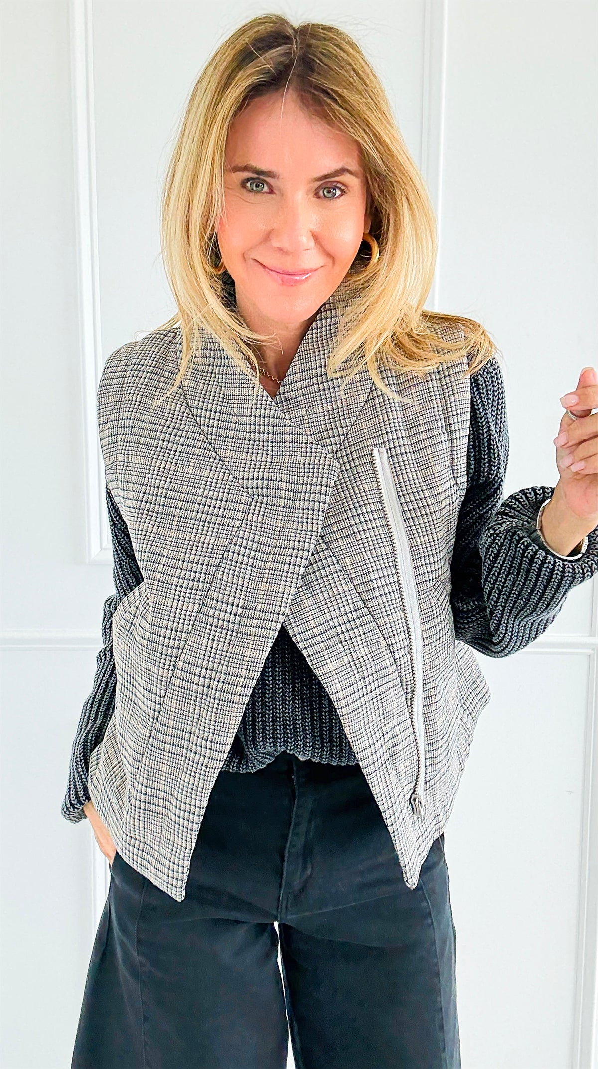 Checked In Quilted Vest-160 Jackets-mystree-Coastal Bloom Boutique, find the trendiest versions of the popular styles and looks Located in Indialantic, FL