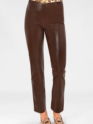 Faux Leather Straight Leg Pants