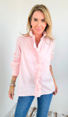 Parisian Ruffle Button Blouse-130 Long Sleeve Tops-English Factory-Coastal Bloom Boutique, find the trendiest versions of the popular styles and looks Located in Indialantic, FL