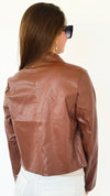 Caramel City Vegan Leather Blazer-160 Jackets-BucketList-Coastal Bloom Boutique, find the trendiest versions of the popular styles and looks Located in Indialantic, FL