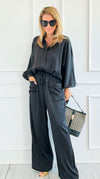 Slow Mornings Set - Black-210 Loungewear/Sets-Jodifl-Coastal Bloom Boutique, find the trendiest versions of the popular styles and looks Located in Indialantic, FL