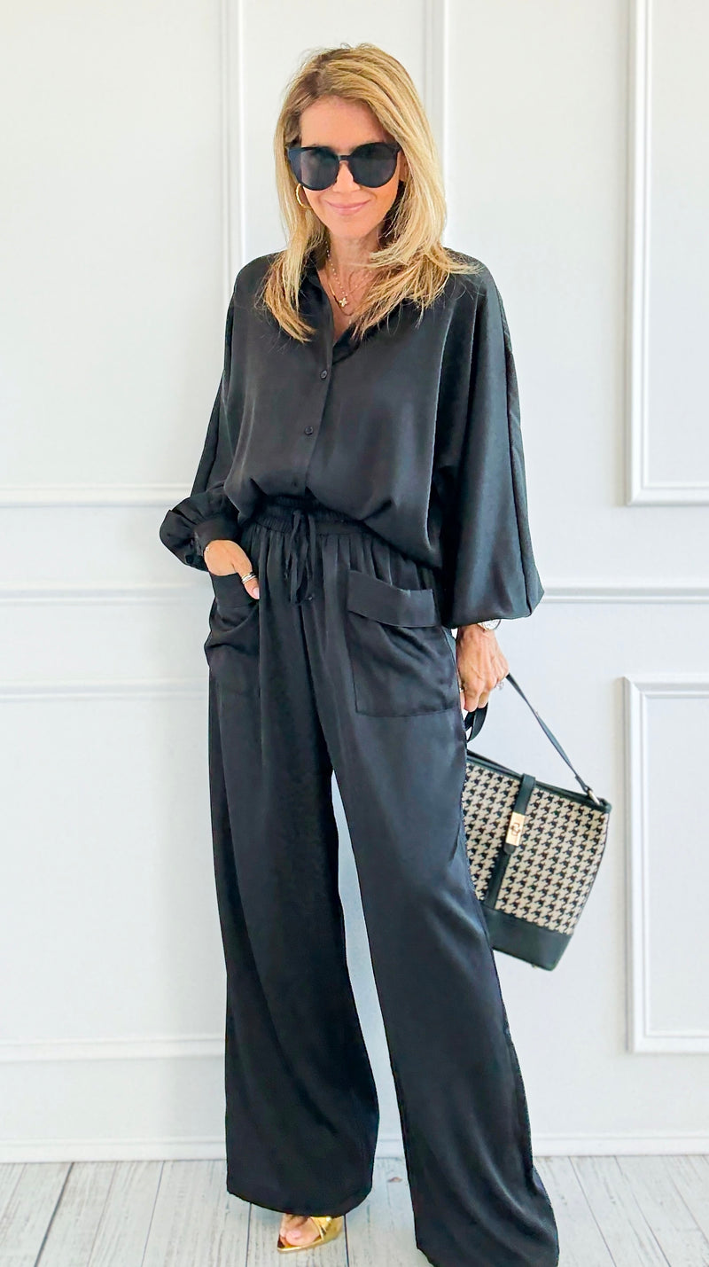 Slow Mornings Set - Black-210 Loungewear/Sets-Jodifl-Coastal Bloom Boutique, find the trendiest versions of the popular styles and looks Located in Indialantic, FL