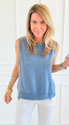 Faded Pulse Sleeveless Sweatshirt-100 Sleeveless Tops-RAE MODE-Coastal Bloom Boutique, find the trendiest versions of the popular styles and looks Located in Indialantic, FL