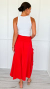 Lounge Nomad Italian Pant- Red-100 Pants-CLEAR S/ SENORITA C-Coastal Bloom Boutique, find the trendiest versions of the popular styles and looks Located in Indialantic, FL