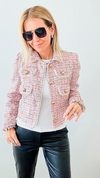 Touch Of Class Tweed Cropped Jacket-160 Jackets-Why Dress-Coastal Bloom Boutique, find the trendiest versions of the popular styles and looks Located in Indialantic, FL