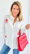 Lucky Star Button-Up Top-110 Long Sleeve Tops-Taelynn-Coastal Bloom Boutique, find the trendiest versions of the popular styles and looks Located in Indialantic, FL