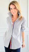 Contrast Striped Button up Blouse-130 Long Sleeve Tops-Joh Apparel-Coastal Bloom Boutique, find the trendiest versions of the popular styles and looks Located in Indialantic, FL