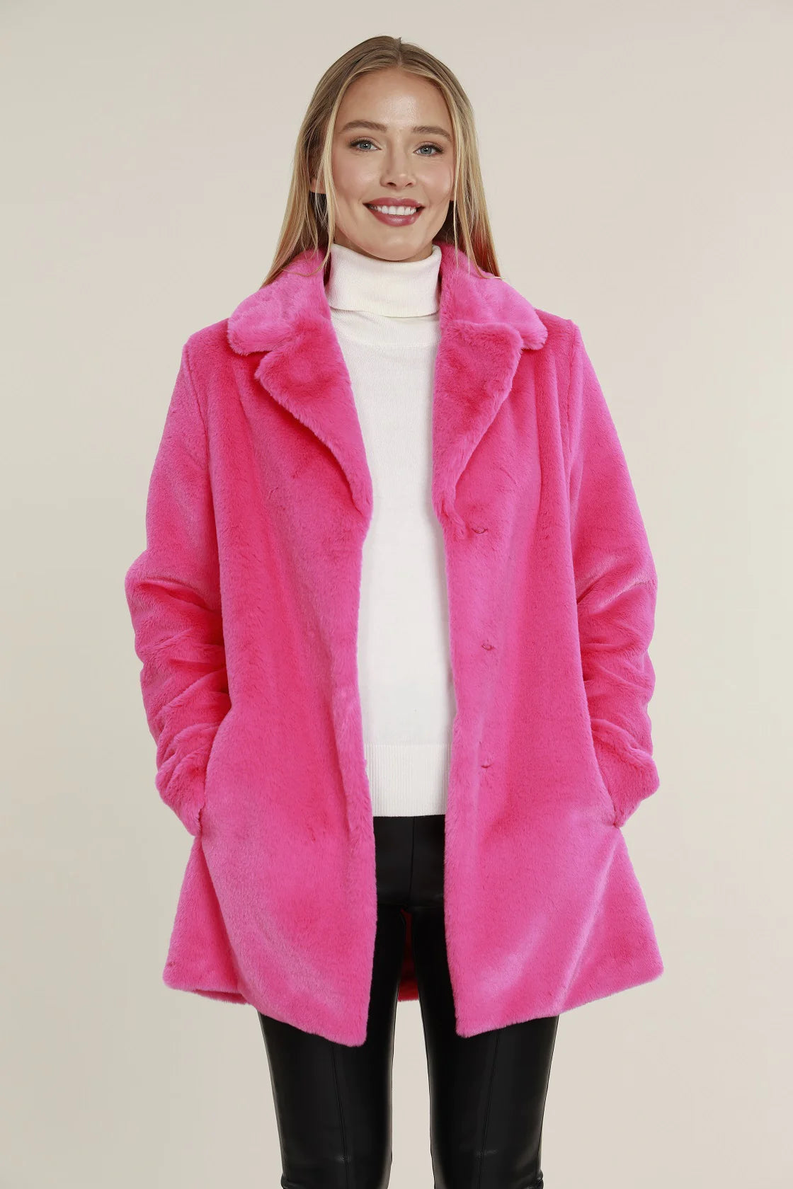 Bundle Me Up Faux Fur Coat - Pink-150 Cardigan Layers-Dolce Cabo-Coastal Bloom Boutique, find the trendiest versions of the popular styles and looks Located in Indialantic, FL