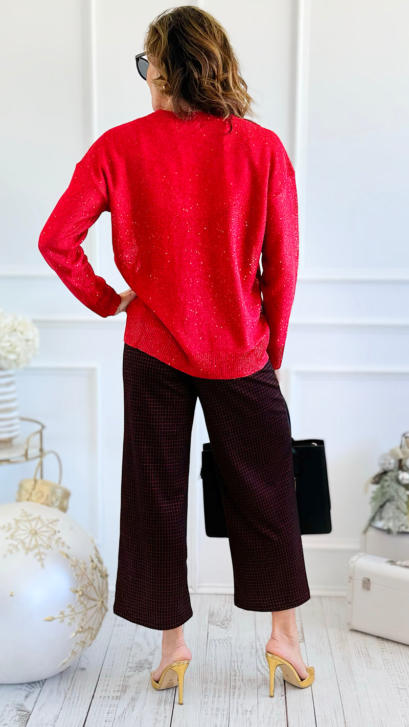 First Love Sequin Detail V-Neck Sweater-140 Sweaters-ROUSSEAU-Coastal Bloom Boutique, find the trendiest versions of the popular styles and looks Located in Indialantic, FL