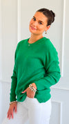 Round Neck Basic Sweater - K GREEN-140 Sweaters-Zenana-Coastal Bloom Boutique, find the trendiest versions of the popular styles and looks Located in Indialantic, FL