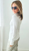 Ribbed Long Sleeve Turtle Neck Top - Off White-130 Long Sleeve Tops-Zenana-Coastal Bloom Boutique, find the trendiest versions of the popular styles and looks Located in Indialantic, FL