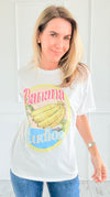 Banana Vibes Italian Graphic tee-110 Short Sleeve Tops-ZR ITALY-Coastal Bloom Boutique, find the trendiest versions of the popular styles and looks Located in Indialantic, FL