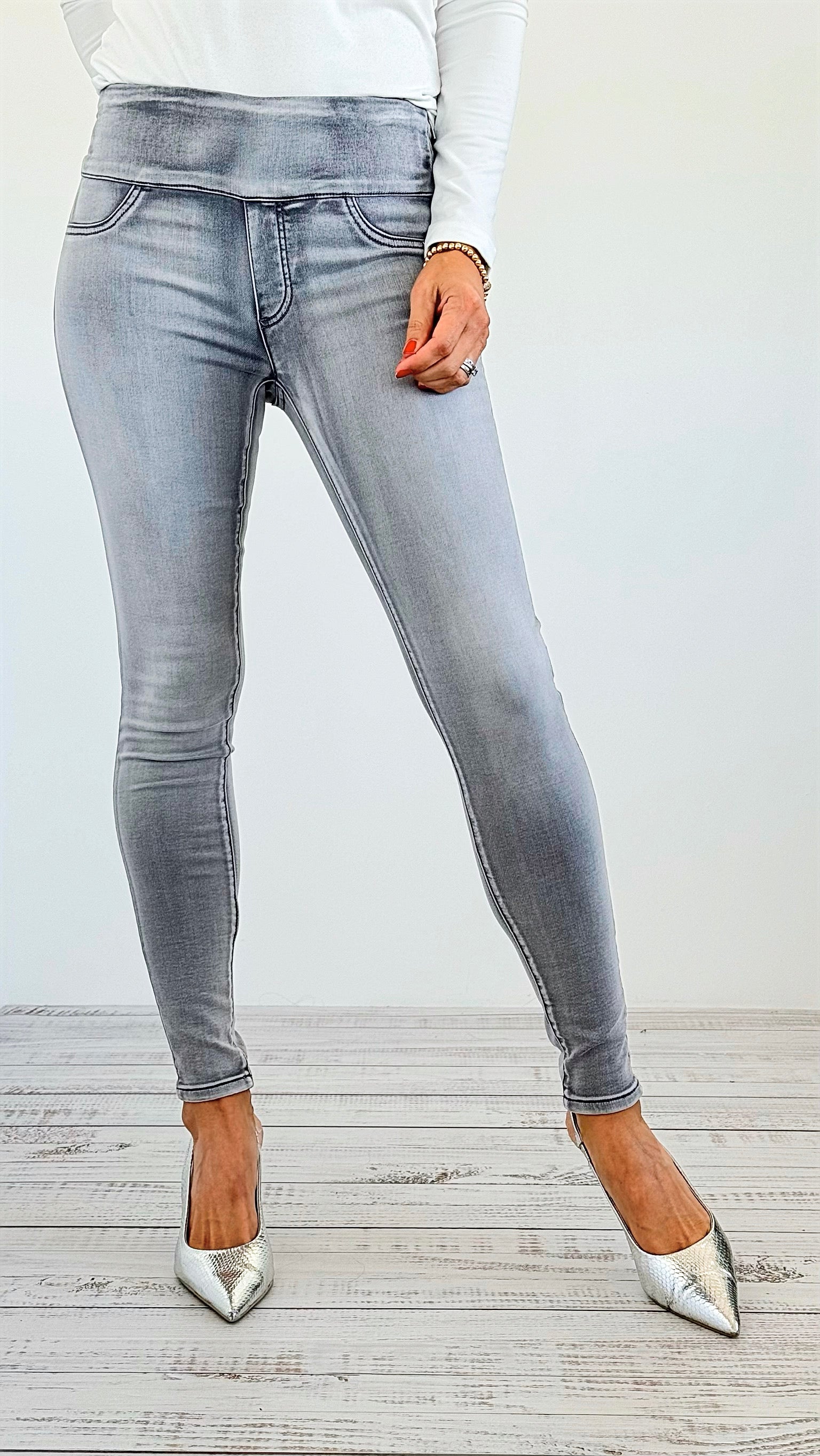 Silver Sky High-Rise Jeggings-170 Bottoms-Beverly Rose / Lior-Coastal Bloom Boutique, find the trendiest versions of the popular styles and looks Located in Indialantic, FL