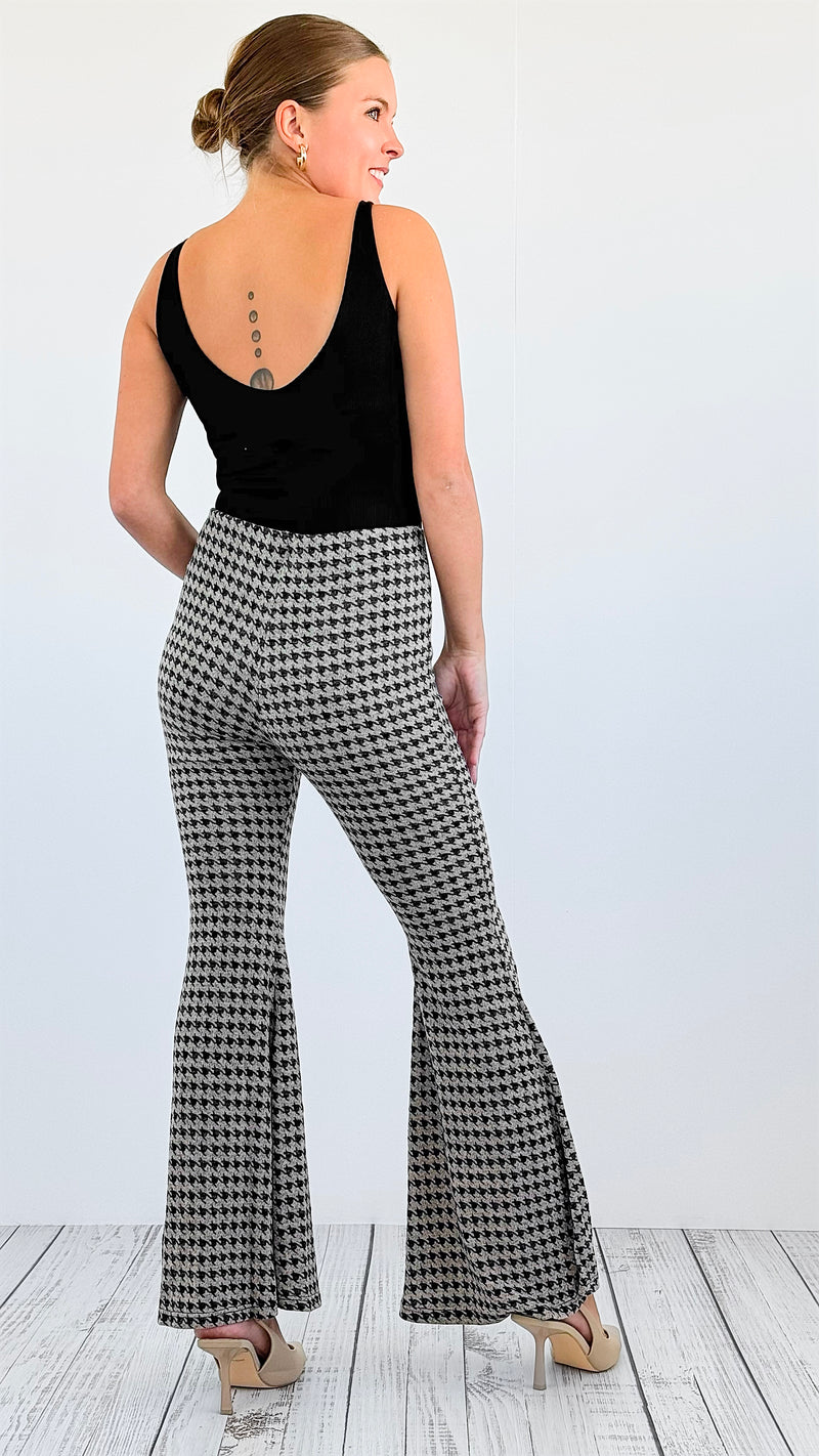 Timeless Chic Houndstooth Flare Pants-pants-BucketList-Coastal Bloom Boutique, find the trendiest versions of the popular styles and looks Located in Indialantic, FL