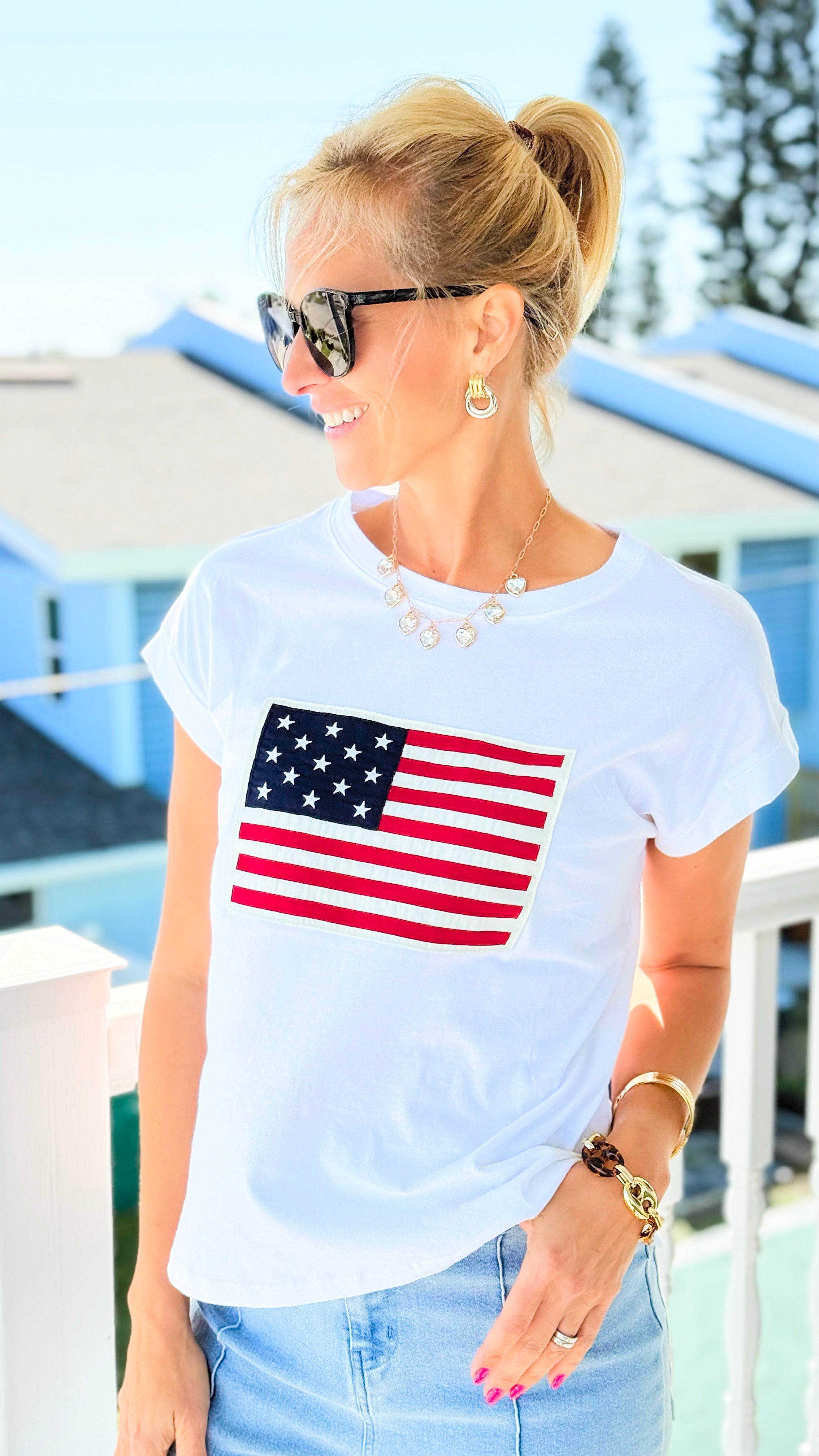 Stars & Freedom Tee -White