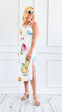 Island Retreat Fruit Print Dress-200 dresses/jumpsuits/rompers-SUGARLIPS-Coastal Bloom Boutique, find the trendiest versions of the popular styles and looks Located in Indialantic, FL