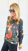Midnight Fox Italian St Tropez Sweater-140 Sweaters-SORPRESA-Coastal Bloom Boutique, find the trendiest versions of the popular styles and looks Located in Indialantic, FL