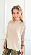 Break Free Italian Sweater Top - Heather Beige-140 Sweaters-Italianissimo-Coastal Bloom Boutique, find the trendiest versions of the popular styles and looks Located in Indialantic, FL