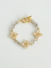 Floral Charm Two Tone Bracelet-230 Jewelry-NYW-Coastal Bloom Boutique, find the trendiest versions of the popular styles and looks Located in Indialantic, FL