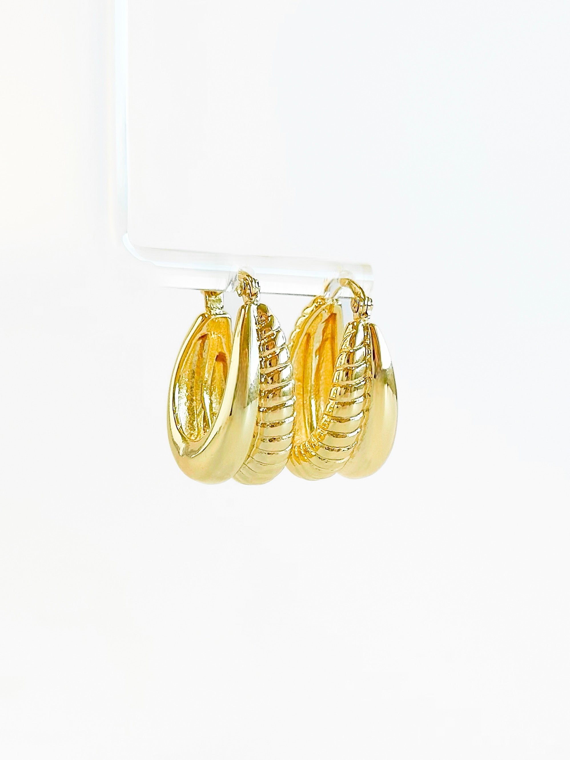 Smooth & Twist Hoop Earring-230 Jewelry-NYC-Coastal Bloom Boutique, find the trendiest versions of the popular styles and looks Located in Indialantic, FL