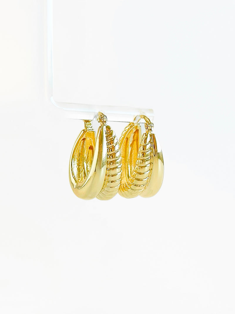 Smooth & Twist Hoop Earring-230 Jewelry-NYC-Coastal Bloom Boutique, find the trendiest versions of the popular styles and looks Located in Indialantic, FL